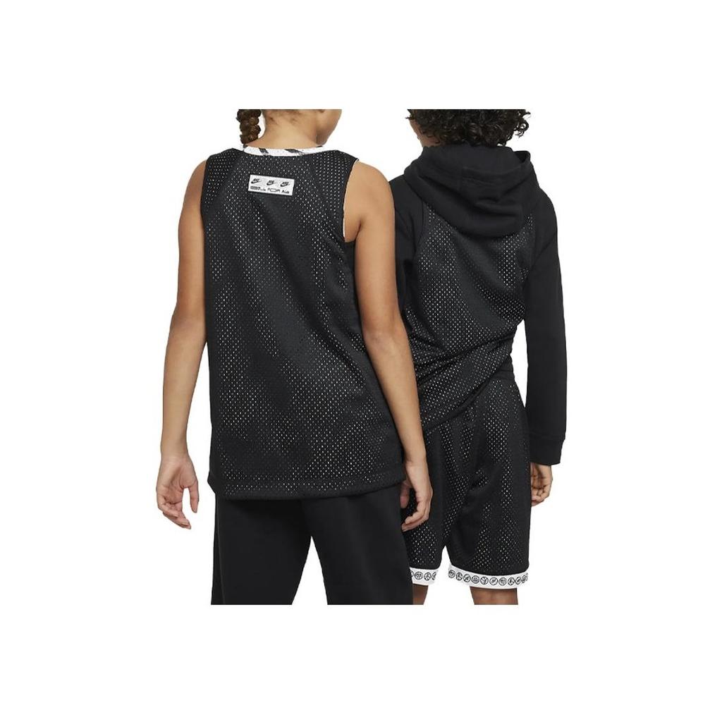 Nike Culture Of Basketball Graphic Print Crew Neck Pullover Basketball Jersey Kids Tops Black DX5515-010