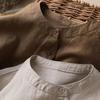 Women's Loose Fit Lantern Sleeve Cotton Linen Blouse - Babydoll Design, Nine-Point Sleeve, Solid Color Fashion Shirt 803