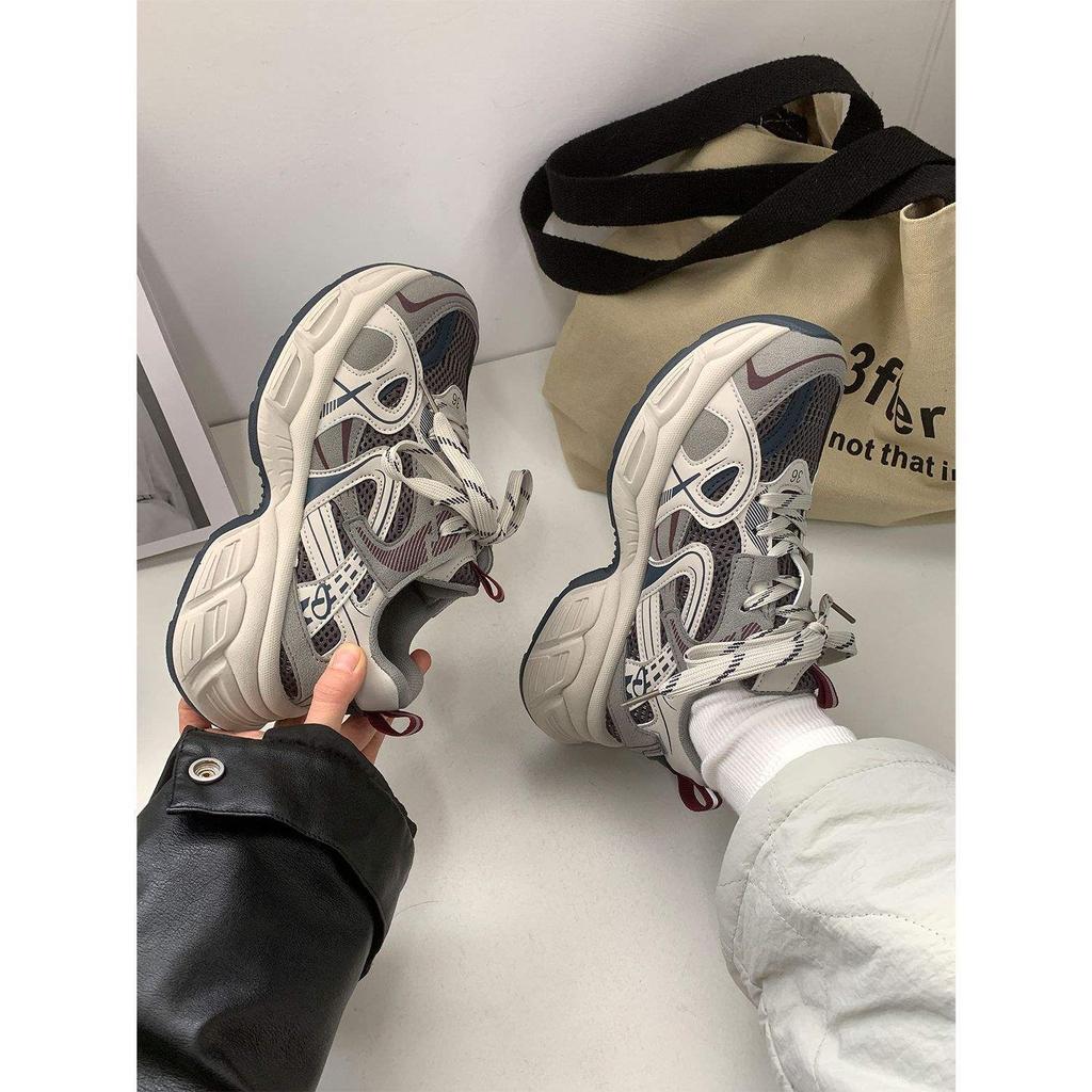 Cement gray low-top trend velvet leisure college thick-soled heightening fashion youth lace-up Hong Kong style warm dad shoes