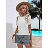 Women's Fashion Casual Solid Color Print Summer Spring Short Sleeve O-Neck Knitted Short Sleeves
