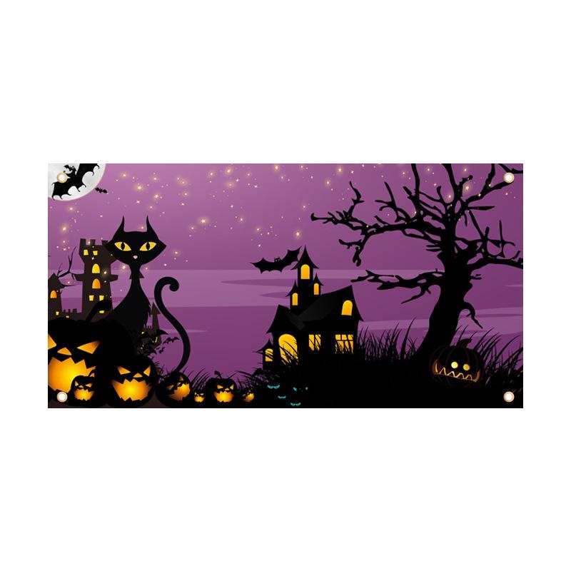 Custom Halloween Door Curtain & Garden Flag Banner Set