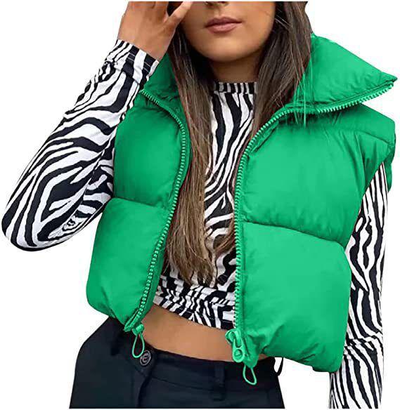 Women's Stand-Up Collar Zipper Vest: Warm Sleeveless Cotton Jacket for Autumn/Winter - Multi-Color Available
