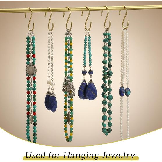 100PCS Gold S Hooks for Hanging,1 Inch Small S Hook, Metal Hanging Hooks Iron Wire Hook Hanger for Hang Jewelry Small Kitchenware Potted Plants Bags