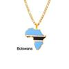 Collar con Mapa de Esmalte Africano: Colgante Geométrico de Acero de Titanio, Joyería Estilo 2022.