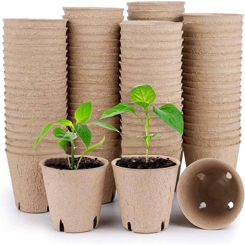10/20pcs Plant Nursery Pots Biodegradable Plant Grow Cups Garden Seedling Flower Plant Container Cups Paper Pulp Nursery Cup