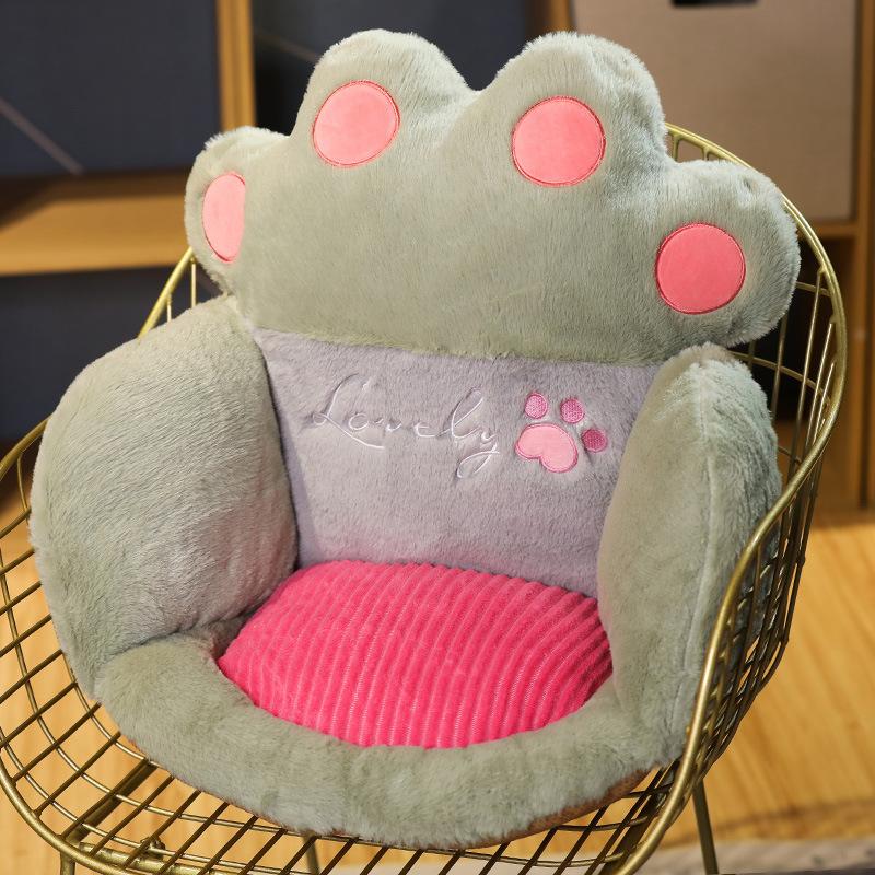 Cat Bear Paw Plush Seat Cushion Indoor Floor Stuffed Sofa Colorful Animal Decor Pillow Thick Stool Butt Office Cushion 2 Size