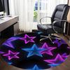 1pc Neon Star Decor Chair Carpet for Office, Round Polyester Mat, Indoor Decor for Office, Easycare Fabric, Washable Non-slip Area Carpet