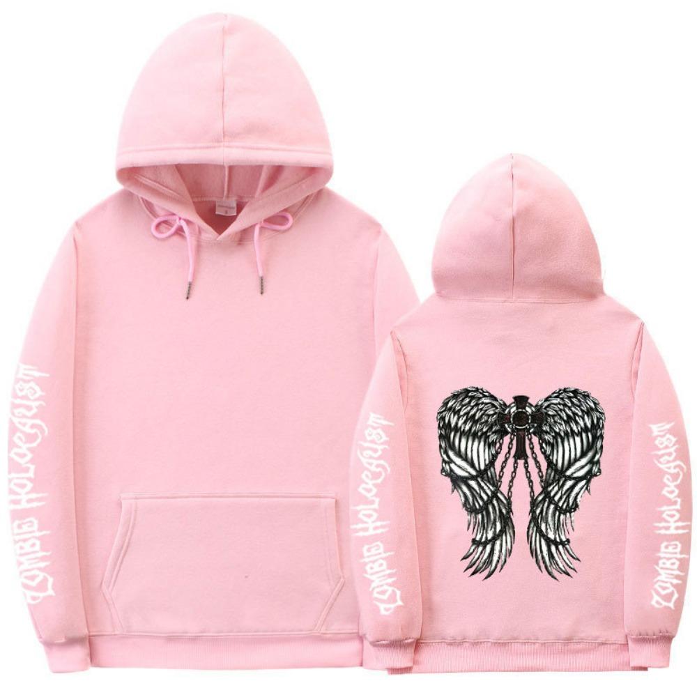 European and American Dark Style Hoodie with Ribbed Bottom for Men's and Women's Casual Sports Hoodie, Gothic Couple Harajuku Hoodie