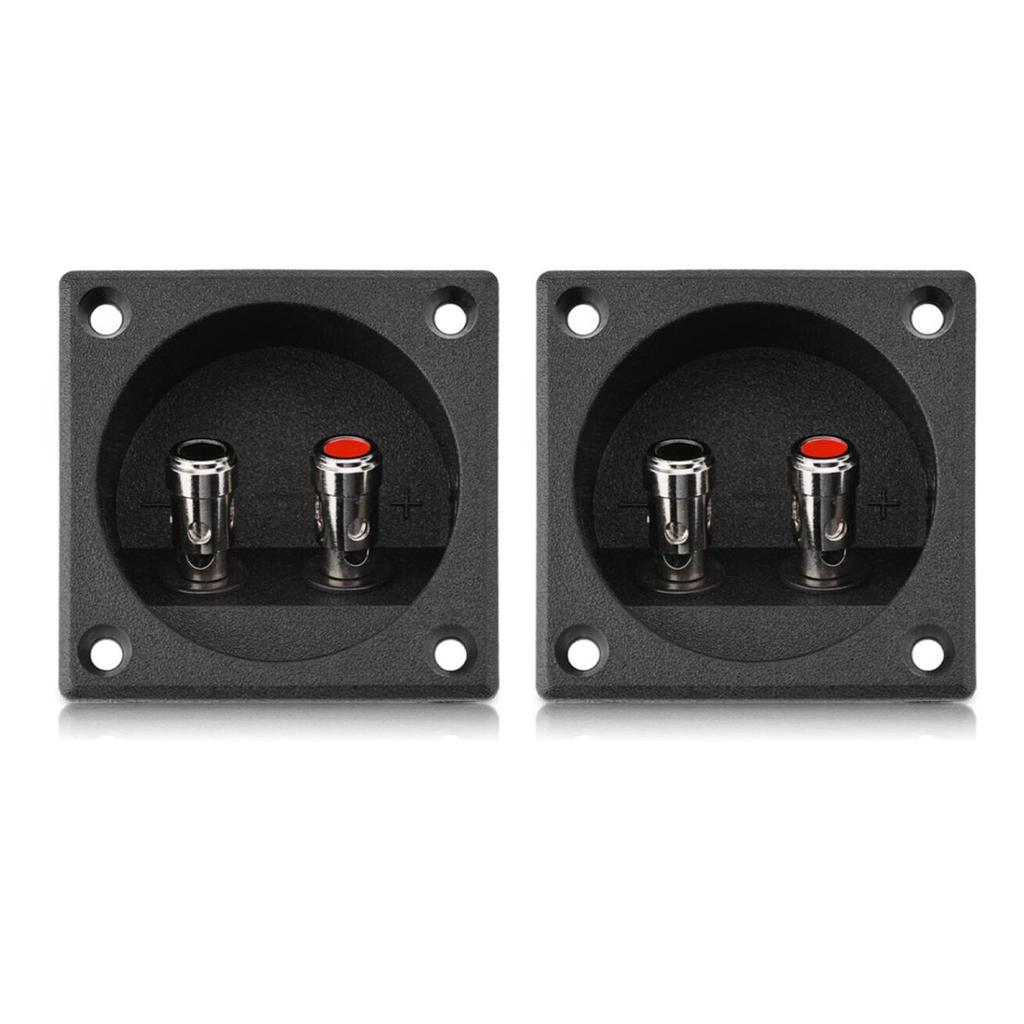 2 Pcs Speakers Terminal Box Push Spring Type 2 Binding Post Cable Connector Acoustic Components