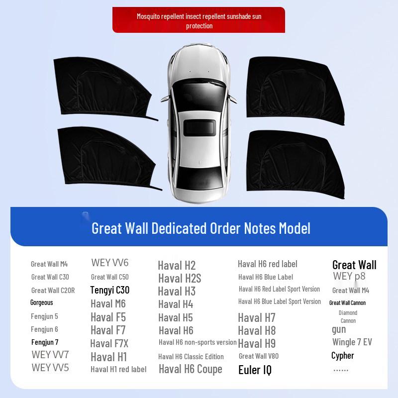 Car Window Sunshade & Anti-Mosquito Mesh Curtain for Privacy and Insect Protection