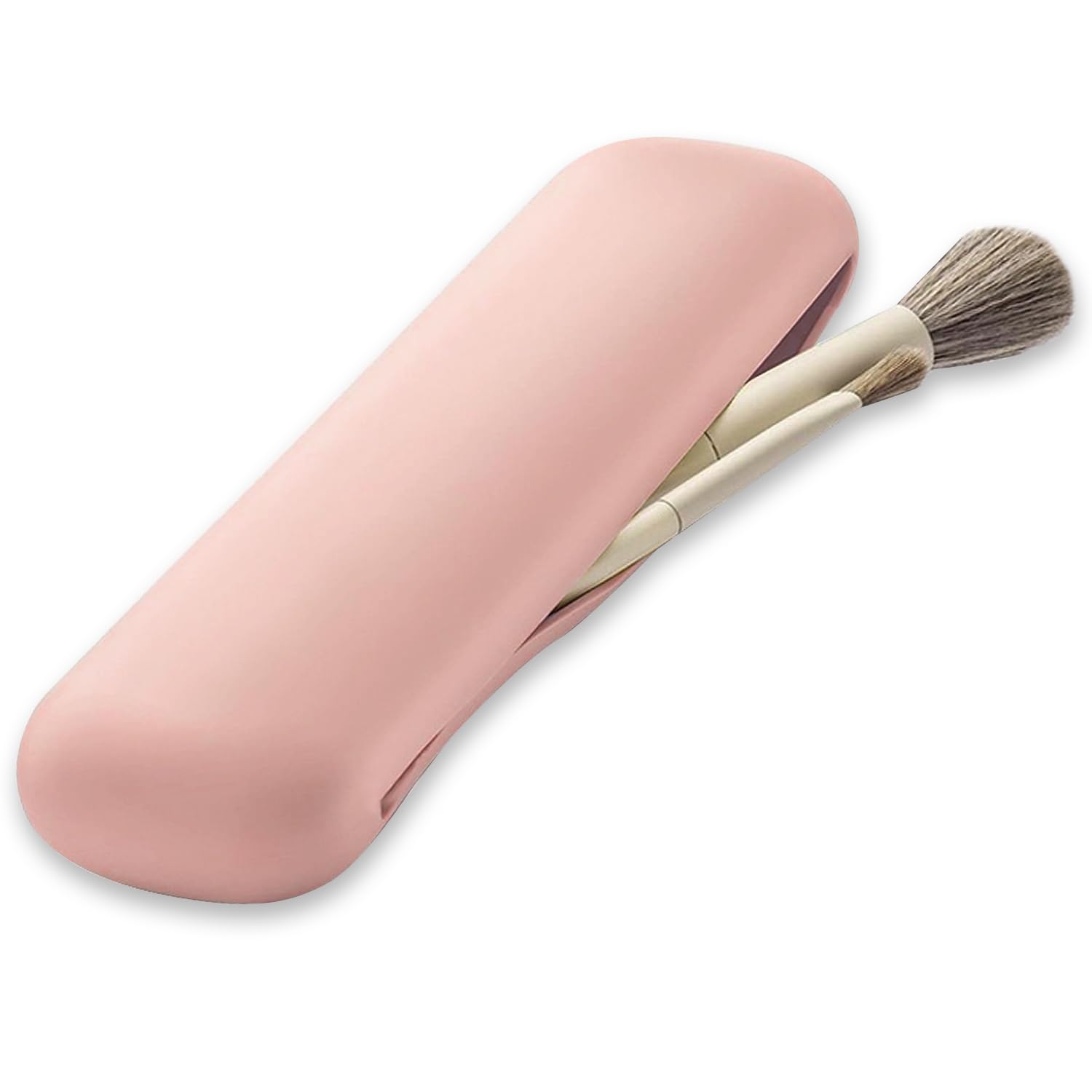 

Makeup Brush Makeup Brush Storage Pouch Silicone x Available in 3 Colors x Lightweight x Easy to Carry x [CITYONGO] Case, [Washable Cylindrical] рожевий