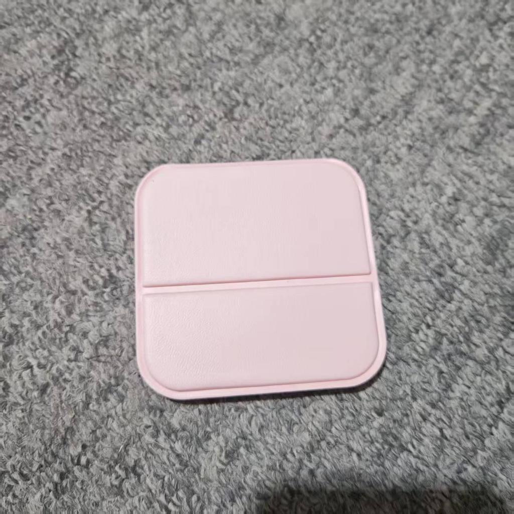 Compact Foldable PU Leather Makeup Mirror: Portable, Solid-Color, Tabletop Vanity Mirror