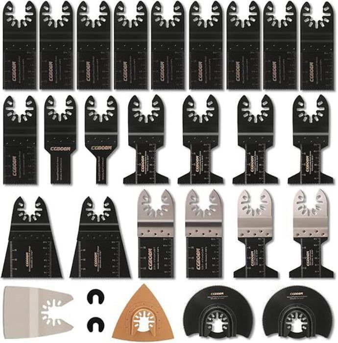 Outil Multifonction Saw Blades Accessoires Kit, CGBOOM 28 Pcs Oscillants Lame de scie universelle pour Fein Multimaster, Dremel, Bos
