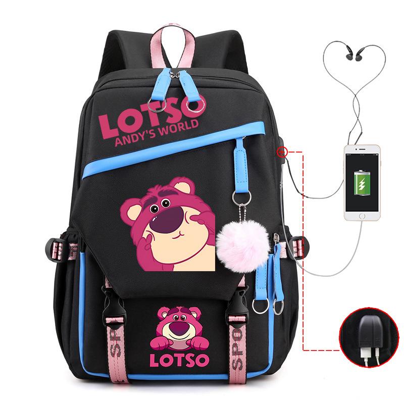 Cute Xiaoqing Strawberry Bear Peripheral High-Value Backpack Lightweight Student School Bag