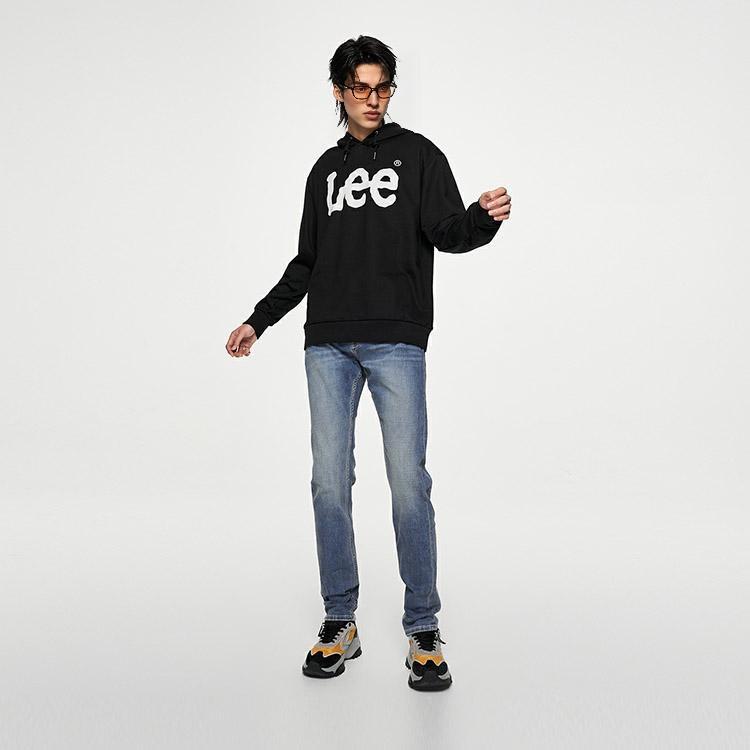 Classic Color Comfortable Casual Pullover Trendy Large Logo Printed Hooded Long Sleeve Sweatshirt Men sweatshirt Black LMT006776201764K11000