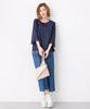 Petit Honfleur Pintuck Lace Blouse Navy Women's 523280,