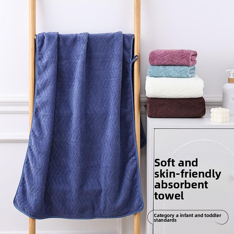 Coral Fleece Wheat Grain Quick Drying Towel for Adults, Simple Face Wash and Shower Towel, Creative Absorbent Gift Towel
