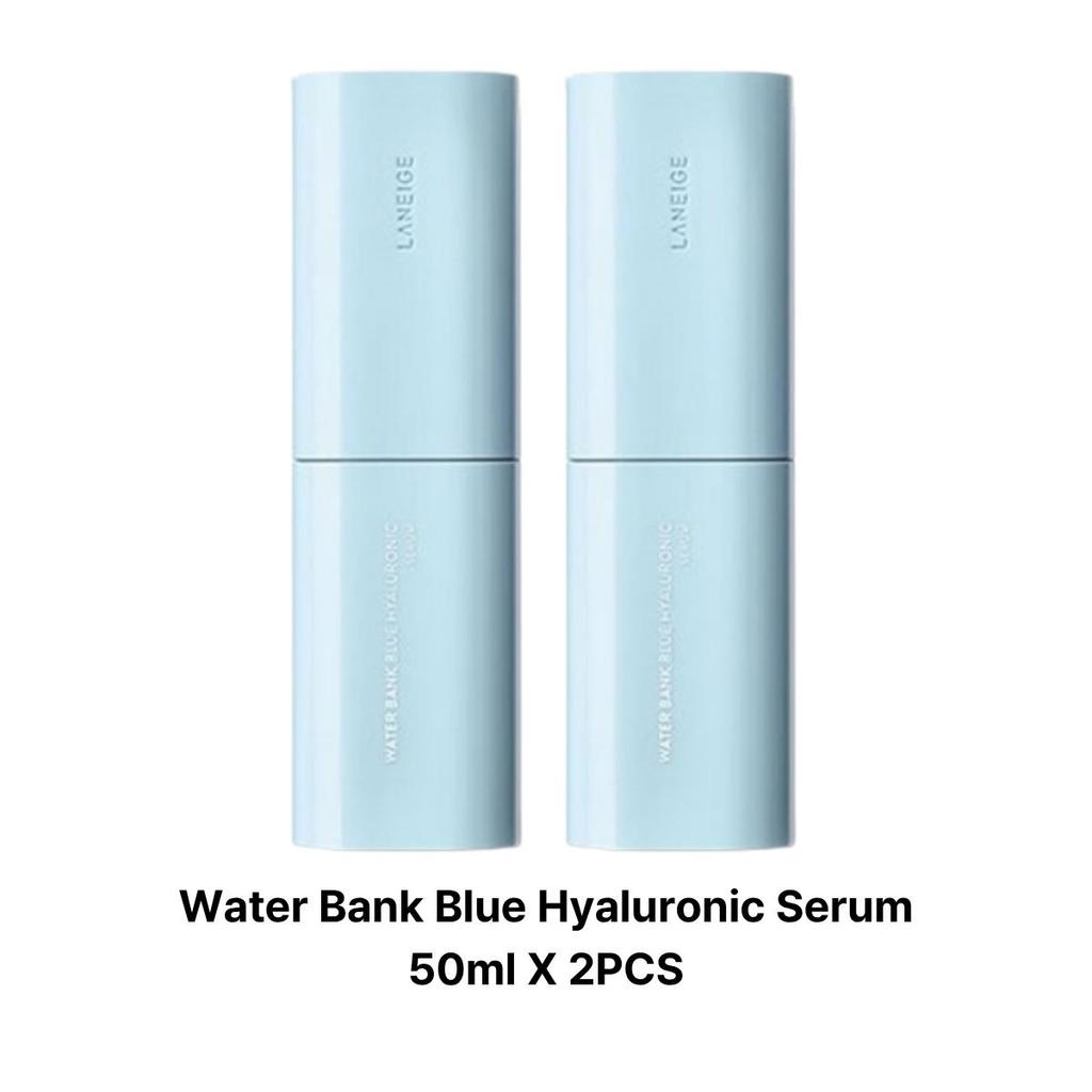 LANEIGE Water Bank Blue Hyaluronic Moisture Cream 50ml + Serum 50ml Set - Deep Hydration