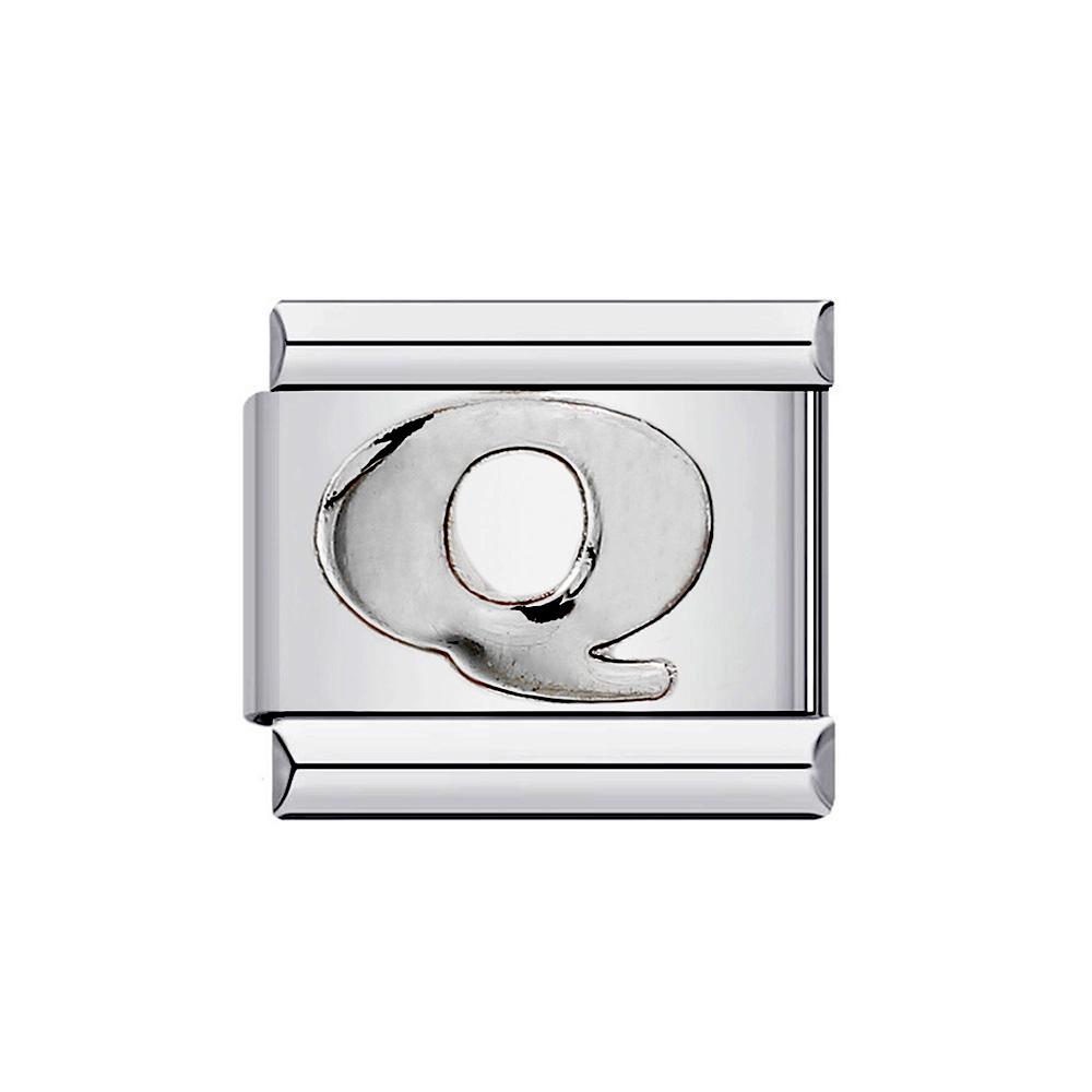 26 English A-Z Letter Name Custom Silver Color 9mm Link Charms Italian Stainless Steel Bracelet DIY Jewelry Making Hand Chain
