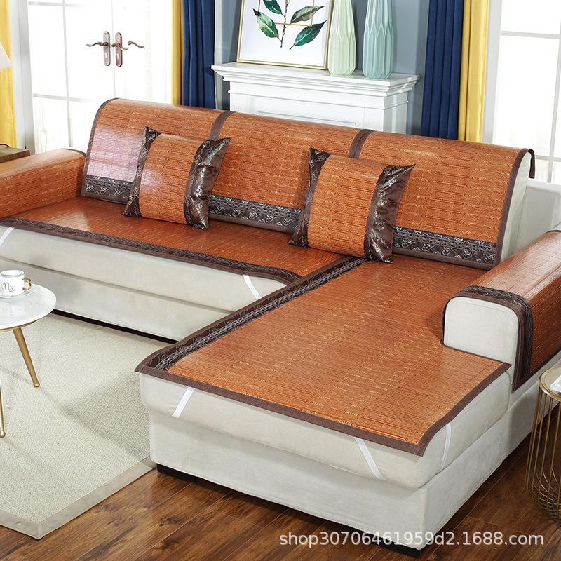 Summer Sofa Cushion Summer Non-Slip High-End Bamboo Mat Cushion Simple Modern Ice Mat Sofa Cover Cover Towel