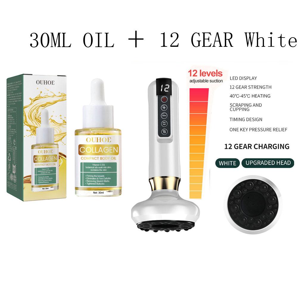 6/12 Gear Electric Cupping Massager Vacuum Suction Cup GuaSha Anti Cellulite Beauty Health Scraping Heat Body Slimming Massage