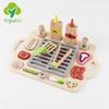 Wooden Puzzle Board, Vegetable and Fruit Barbecue, and Cut Music, Children's Play House, Three-dimensional Puzzle Panel, Mini Simulation Kitchen Toy
