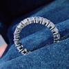 100 %925 Sterling Silver Sparkling 1 Row 3mm High Carbon Diamond Finger Rings For Women Top Quality Party Fine Jewelry