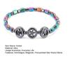 Women Anklet Anti-fatigue Magnetic Stretch Colorful Decorative Weight Loss Gifts Five-pointed Star Round Stone