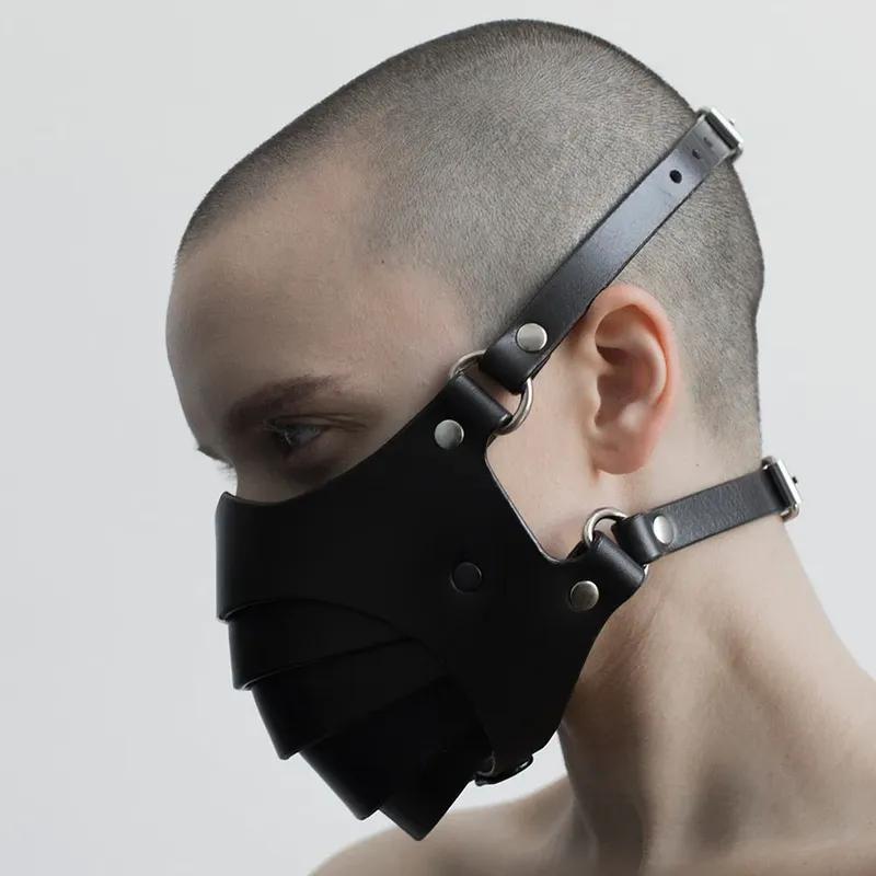 Bdsm Mask Punk Leather Motocykel Haze Face Mask Mužské Prachodolné proti vetru Hry pre dospelých Bondage Restraints Cosplay Sexuálne hračky pre mužov Gay