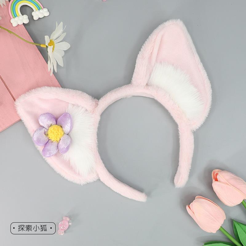 

Simulation animal ear headgear cosplay comic show party props fox ears hair accessories cute plush belle headband