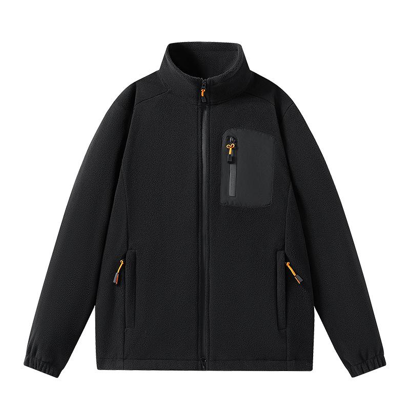 

Новый однотонный мужской и женский теплый повседневный уличный американский с полумолнией и воротником-стойкой S