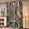 2 Stück, Tarnmuster waldgrüne Blätterzweige Vorhänge - halbverdunkelnd - geeignet für Wohnzimmer, Schlafzimmer, Küche, Heimdeko