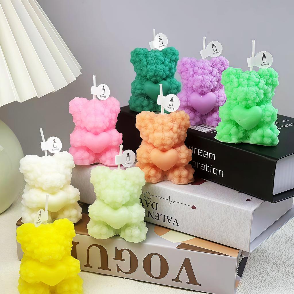 Valentine's Day Rose Bear, Aromatherapy Candles, Ornaments, Wedding Party, Atmosphere, Home Decoration, Gift to Goddess, Styling Candles