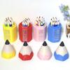Mini Pen Holder And Pencils, Cute Pencil Design, 3D Printed Pen Holder Miniature, with 12 Tiny Colored Pencils for Doll Mansion Miniature Rooms