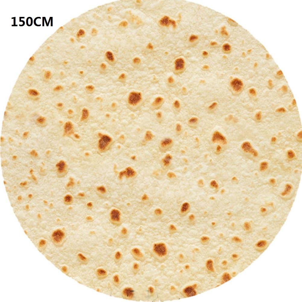 1pc Tortilla Blanket Pepperoni Pizza Round Realistic Donut Soft Warm Cookies Lavash For Bed Sofa Travel Gift Adult Kids