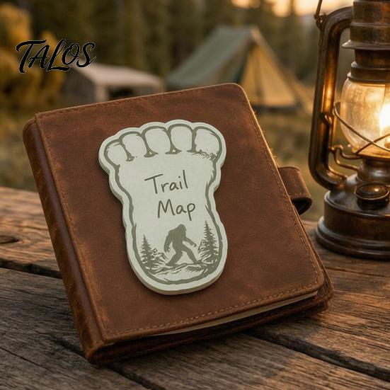 Die Cut Adhesive Paper 2PCS Big Foot Sticky Notepad with Self-adhesive Backing, Unique Die-cut Forest Pattern Non Residual Pads Memo Pads, Smooth