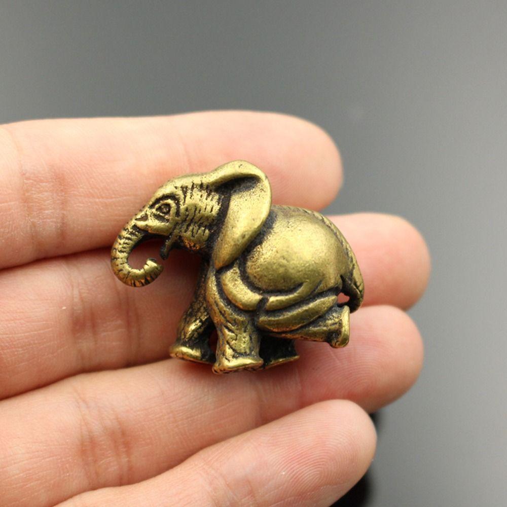 Messing Heimdekoration Handwerk Sammlung Miniaturen Tierstatue Elefantenfiguren Schreibtischornament