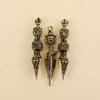 Vintage Brass Vajrakila Head Vajry Pestle Ornaments Keychains Charm Pendant Lucky Home Decorations