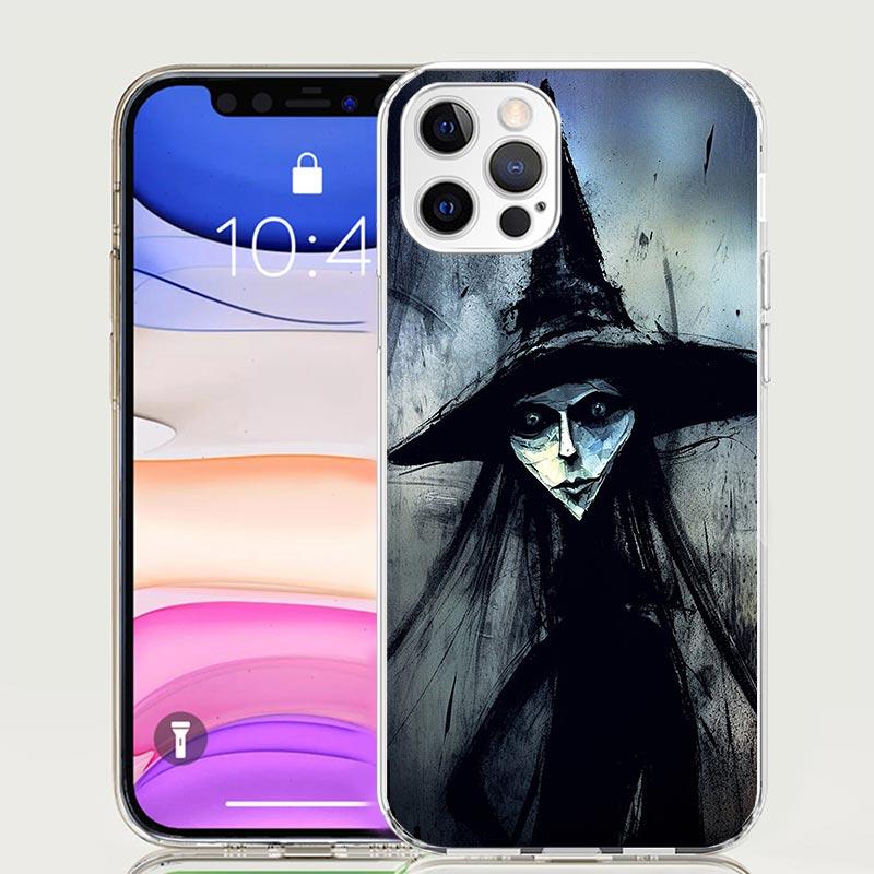 Halloween Moon Witch Horror Phone Case for Apple iPhone 17 Air 16 15 Plus 14 + 13 Mini 12 11 Pro Max 7 8 SE 16Max Soft Shell Cov
