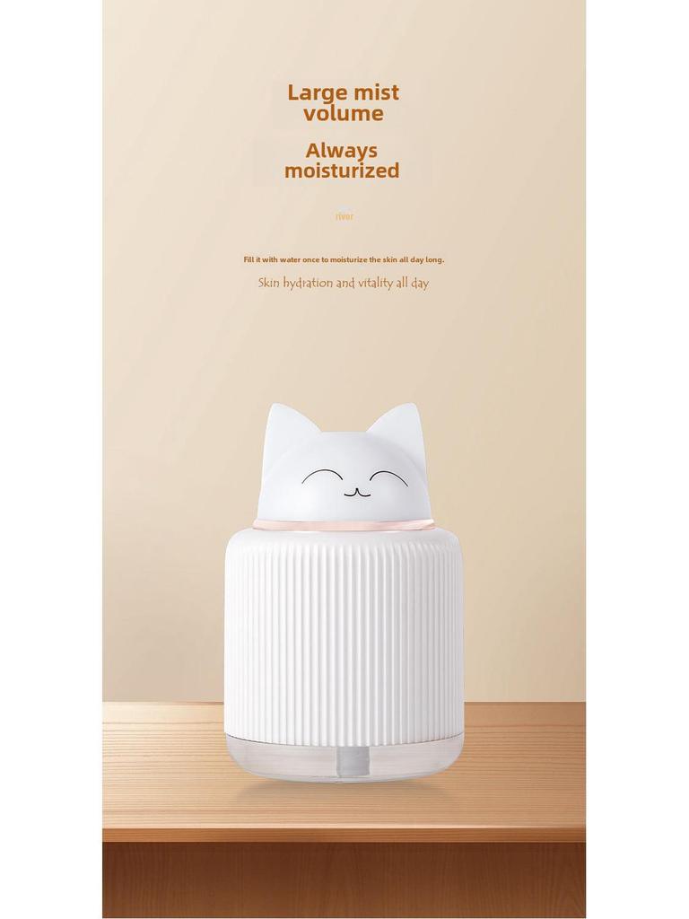 Cute Cat Cartoon Pet Lamp Humidifier: Silent Spray, Sleep Light, Customizable Logo, Ideal Gift