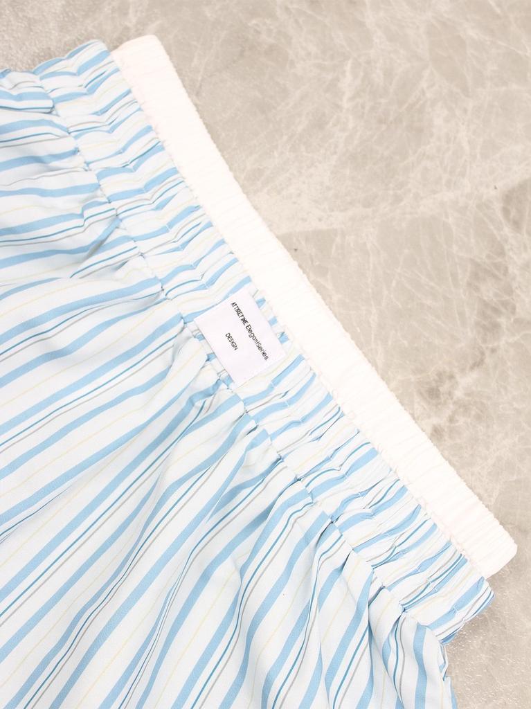 European & American Striped Shirt and Shorts Casual Suit - Women's Spring/Autumn Two-Piece Pajama Set