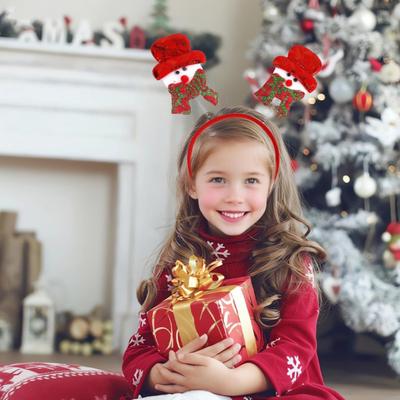 Christmas Hairband for Adults Kids Festive Hair Accessory Santa Claus Snowman Hairband for All Ages Xmas Parties Dress-up