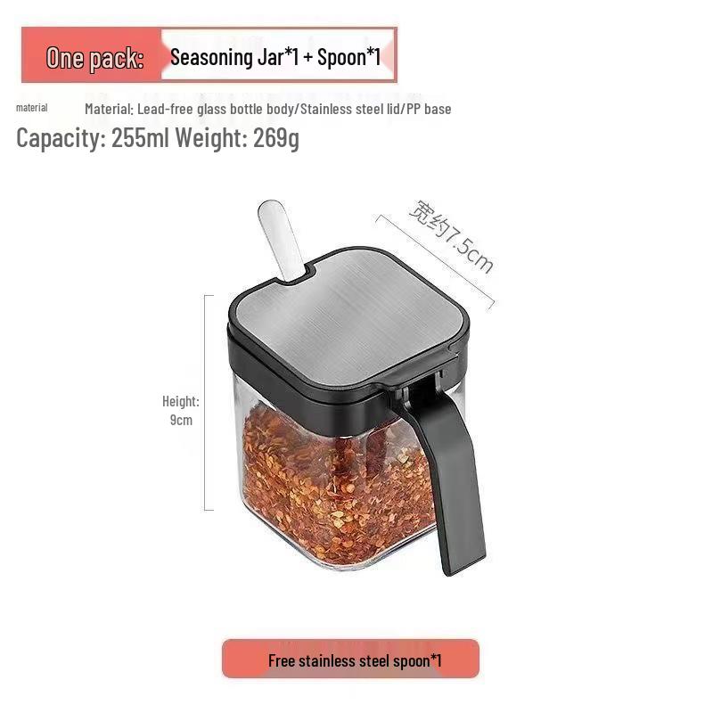 Moisture-Proof Kitchen Seasoning Box Set with Jars and Salt Container