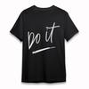 Women's Oversize Comfy Classic T-Shirt Do It Slogan With Brushstroke Accent Tee