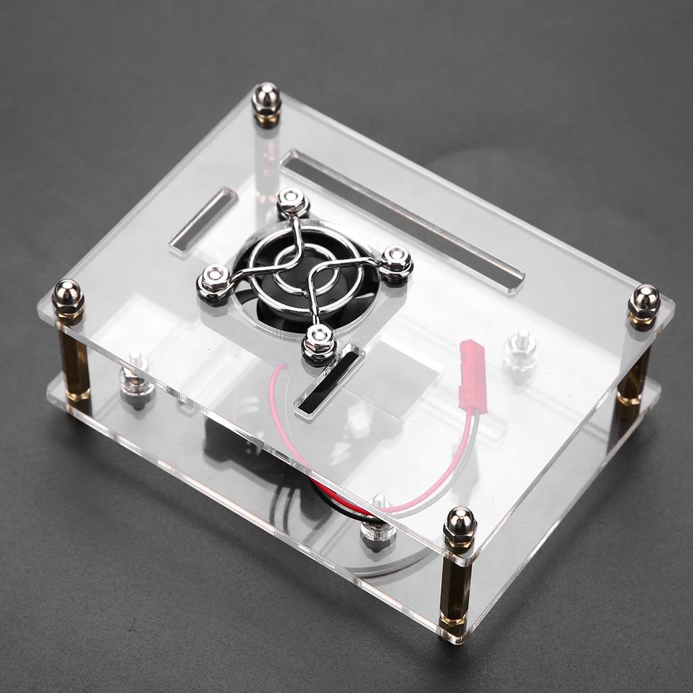 Acrylic PMMA Enclosure Box Protective Case Cooling Fan for Raspberry Pi 2 3 Model B and Pi B