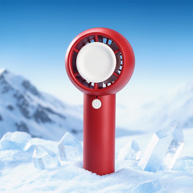 USB Rechargeable Cartoon Handheld Desktop Fan with Phone Holder & Silent High-Power Wind
