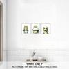GMLXCX Funny Frog Bathroom Decor Wall Art, Cute Frog Sitting on Toilet Decor Art Poster, Funny Bathroom Sign Canvas Print Set of 3 (8''x10'',