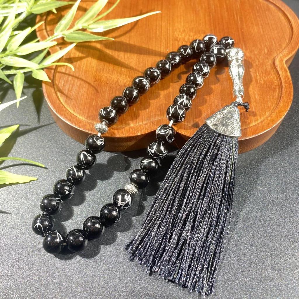 Pulsera de cuentas de oración musulmanas de vidrio de 10 mm - Oriente Medio, 33 cuentas, accesorio de culto árabe