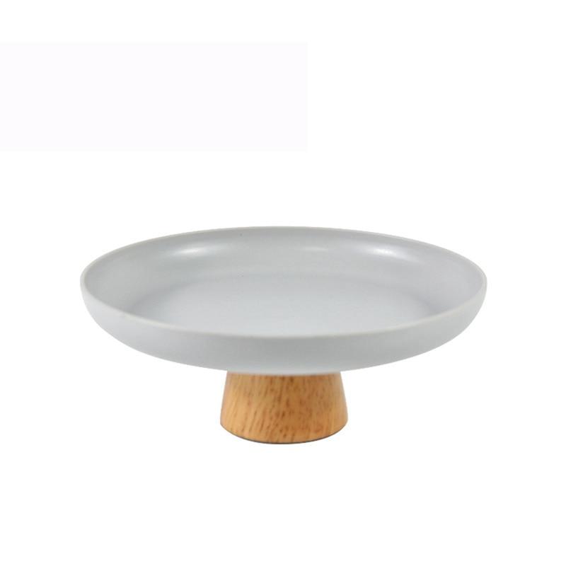 Simple Round Solid Wood Base Tray Living Room Fruit And Vegetable Storage Tray Desktop Small Object Storage Tray