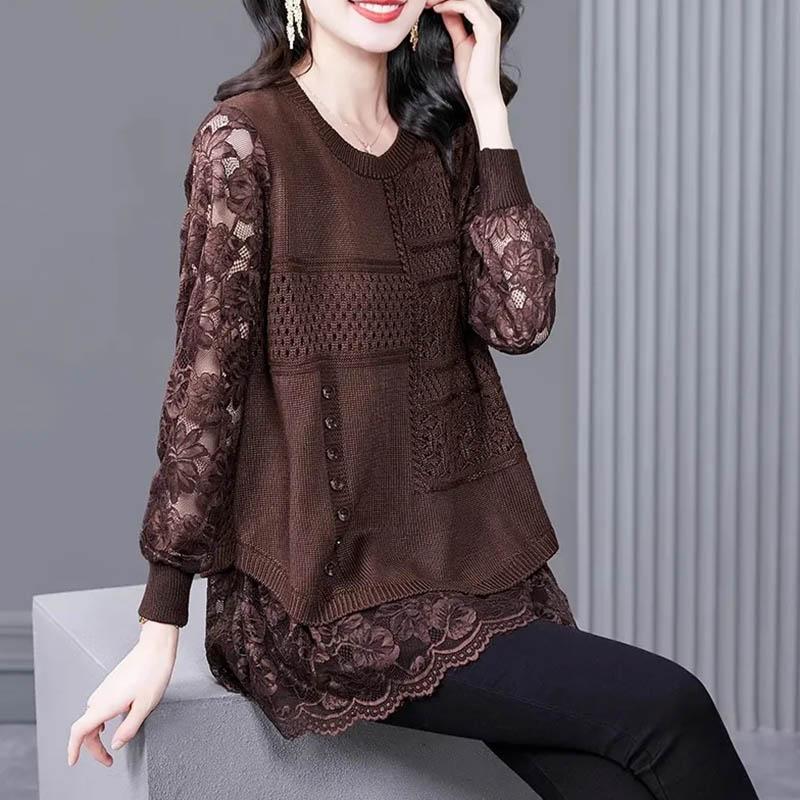 Pullovers Women Long Sleeves Autumn Winter Cotton Blouse Oversized Comfortable Stretch Loose Tops